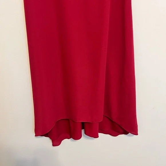 2/$30 LOFT - Raspberry Short Sleeve Mid Length Dress with Flutter Sleeves - Picture 4 of 7